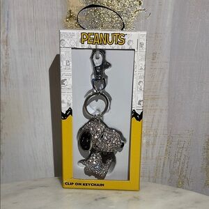 Peanuts Snoopy Pave 3D Bling Keychain - Bag Charm and Backpack Accessories.